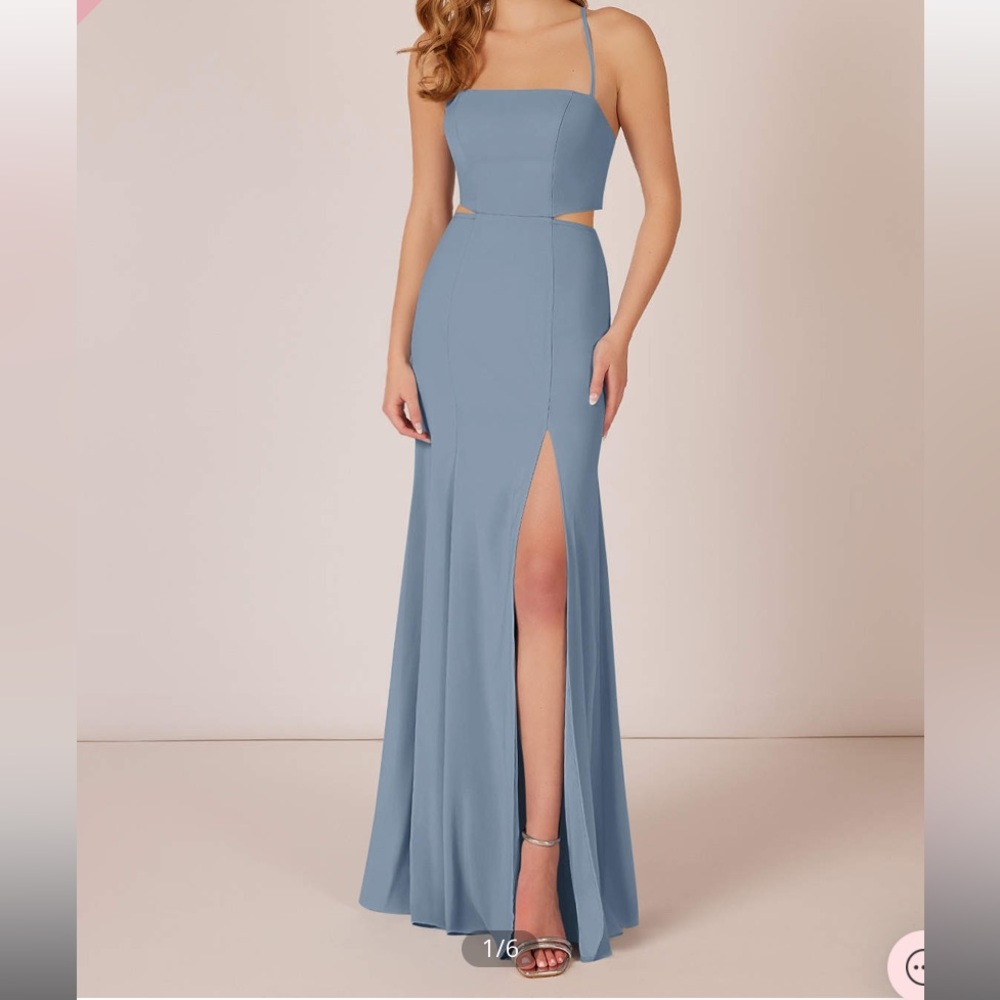 Azazie Bridesmaid Dress Dusty Blue- Eliana
